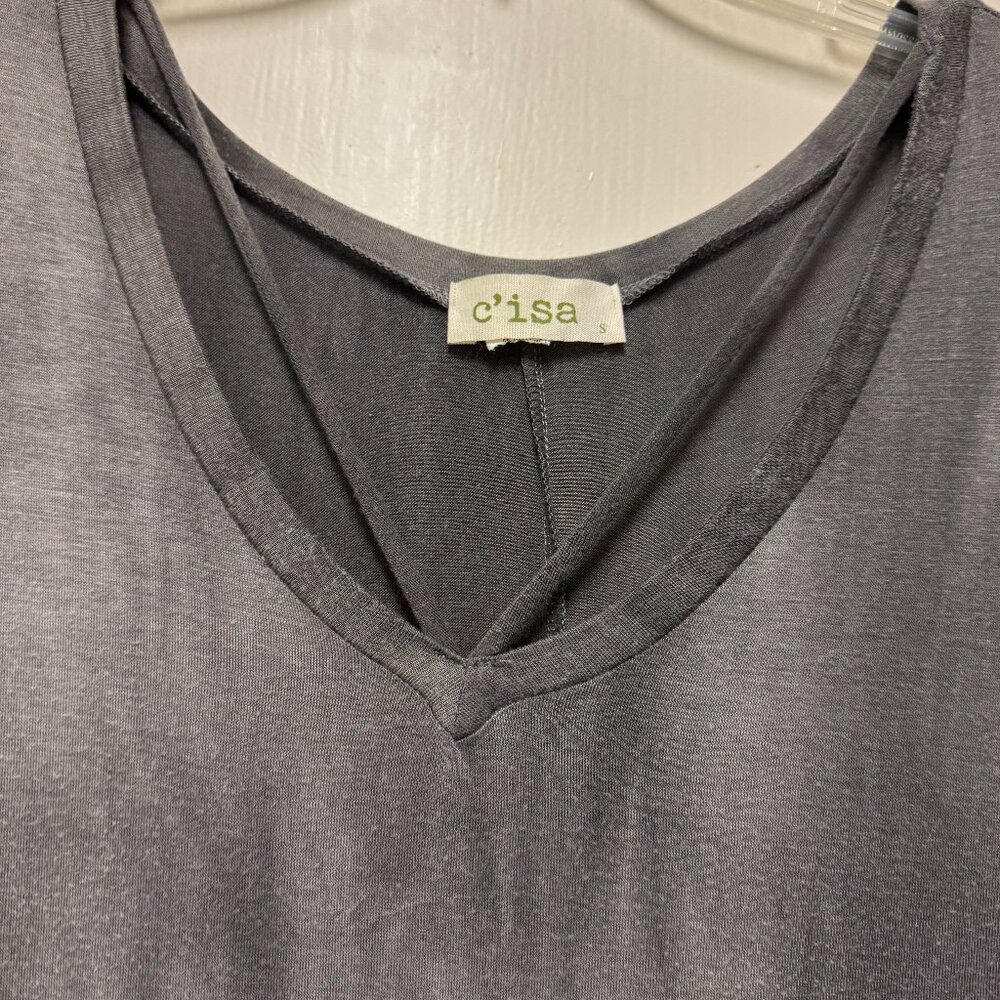 C'isa Gray Strappy Front Top - Picture 2 of 5